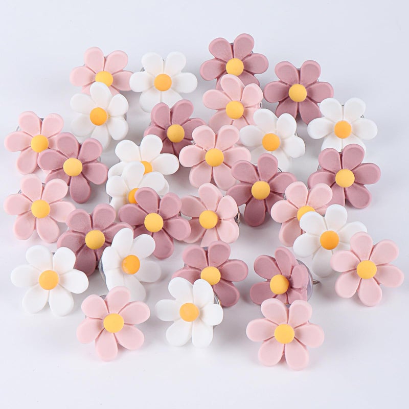 wusuowea Flower Push Pins 30pcs Push Pins for Cork Board Pink Decorative Thumb Tacks Cute Push Pins for Cork Board Fun Thumb Tacks Decorative for Photo Wall  Feature Wall Map  Bulletin Board  Office or Home - Image 3